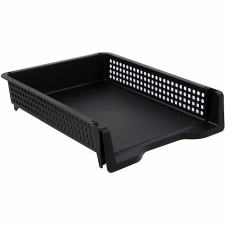 Business Source Stackable Letter Tray, Black BSN42571